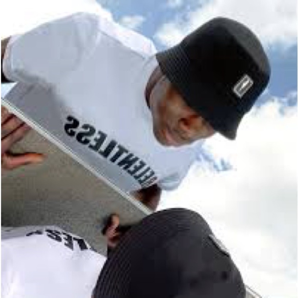 Neil Barrett Black Bucket Hat with Enamel Thunderbolt